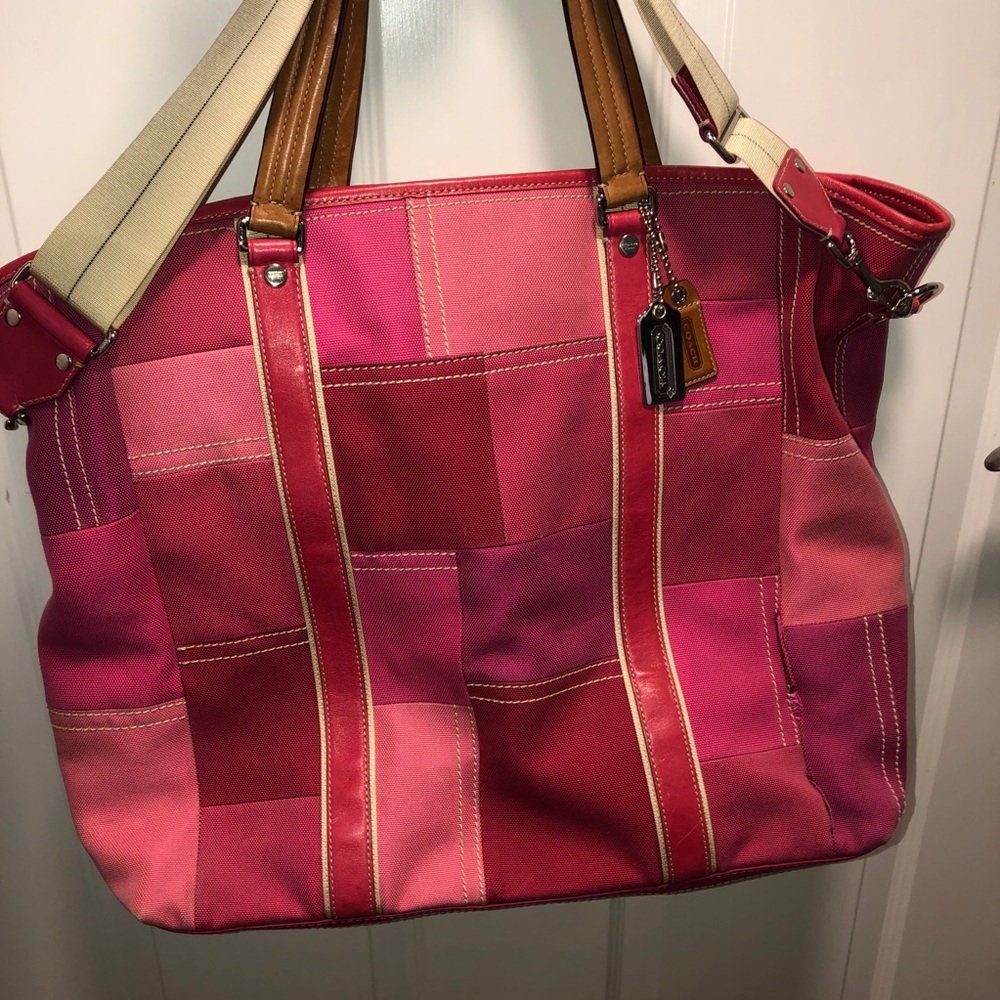 Coach Pink Patchwork Weekender Bag - image 4